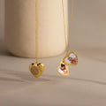 Fingerprint Heart Locket Necklace Silver 18K Gold Plated