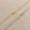 Duo Chain Diamond Bracelet  Silver 18K Gold Plated