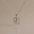 Opal Flower Charm Necklace Silver 18K Gold Plated