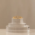 Diamond Art Deco Ring Silver 18K Gold Plated