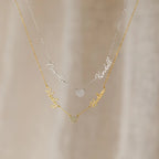 Pavé Heart Name Necklace Silver 18K Gold Plated
