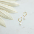 Margot Pearl Hoops Silver 18K Gold Plated