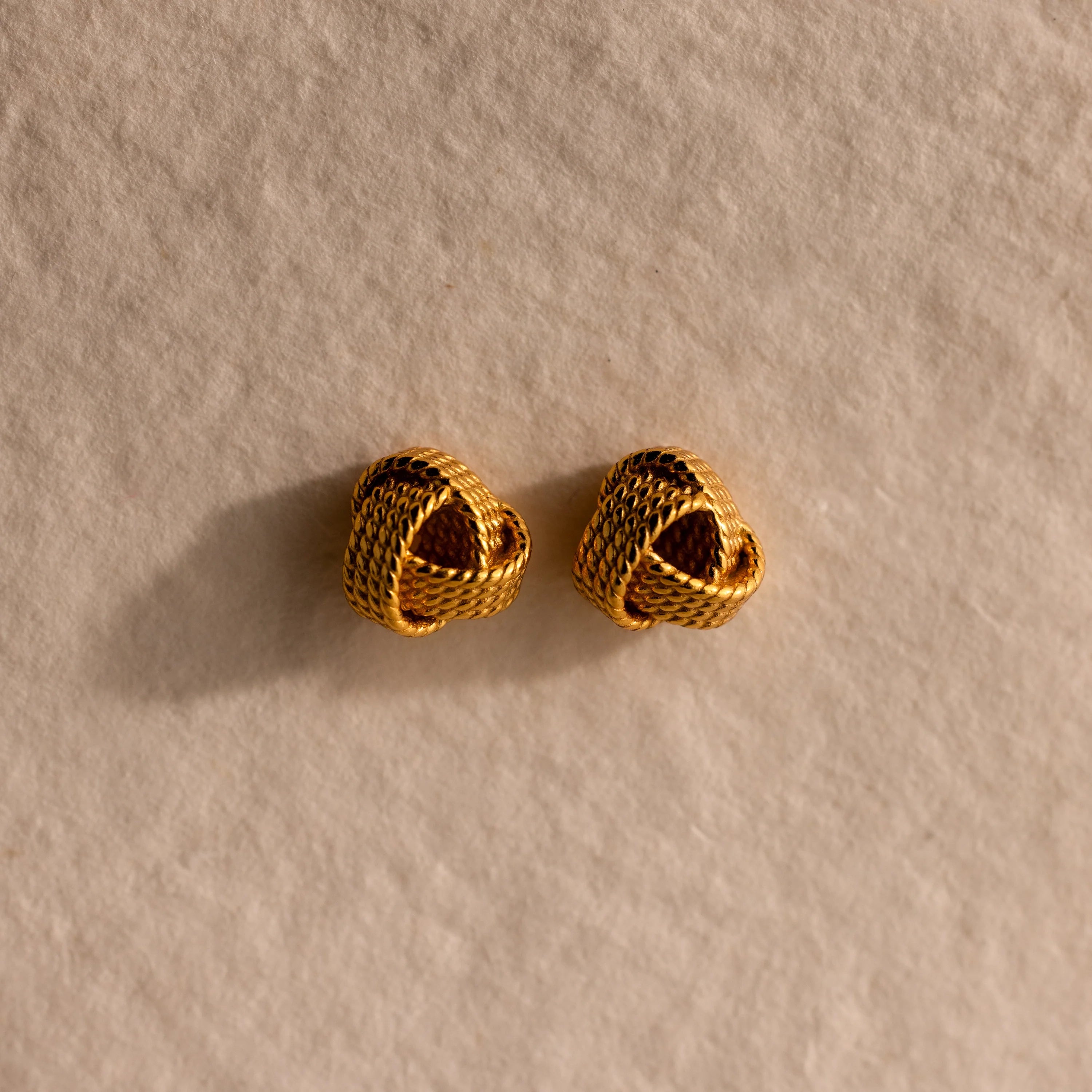 Rope Knot Studs Silver 18K Gold Plated