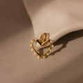 Classic Pearl Heart Charm Silver 18K Gold Plated