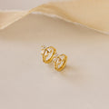 Diamond Ribbon Bow Huggie Earrings