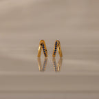 Amelia Duo Sapphire Huggies Silver 18K Gold Plated