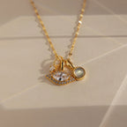 Diamond Evil Eye Charm Silver 18K Gold Plated