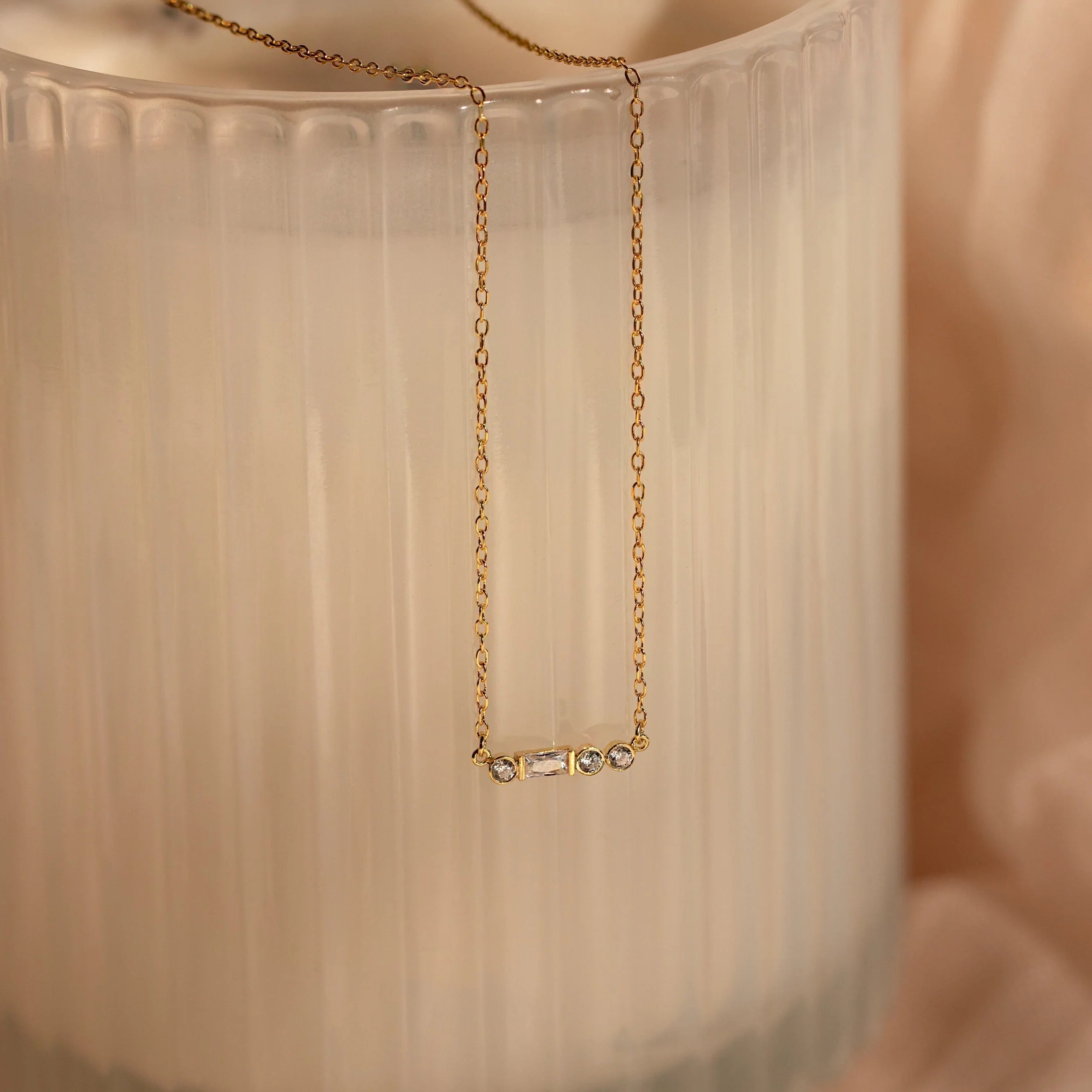 Morse Code Necklace Silver 18K Gold Plated