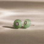 Jade Diamond Studs Silver 18K Gold Plated