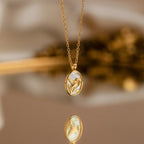 Pearl Hummingbird Necklace Silver 18K Gold Plated