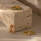 Topaz Clicker Huggies Silver 18K Gold Plated