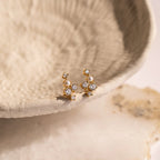 Seine Diamond Studs Silver 18K Gold Plated