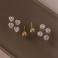 Heart & Flower Earring Backs Silver 18K Gold Plated