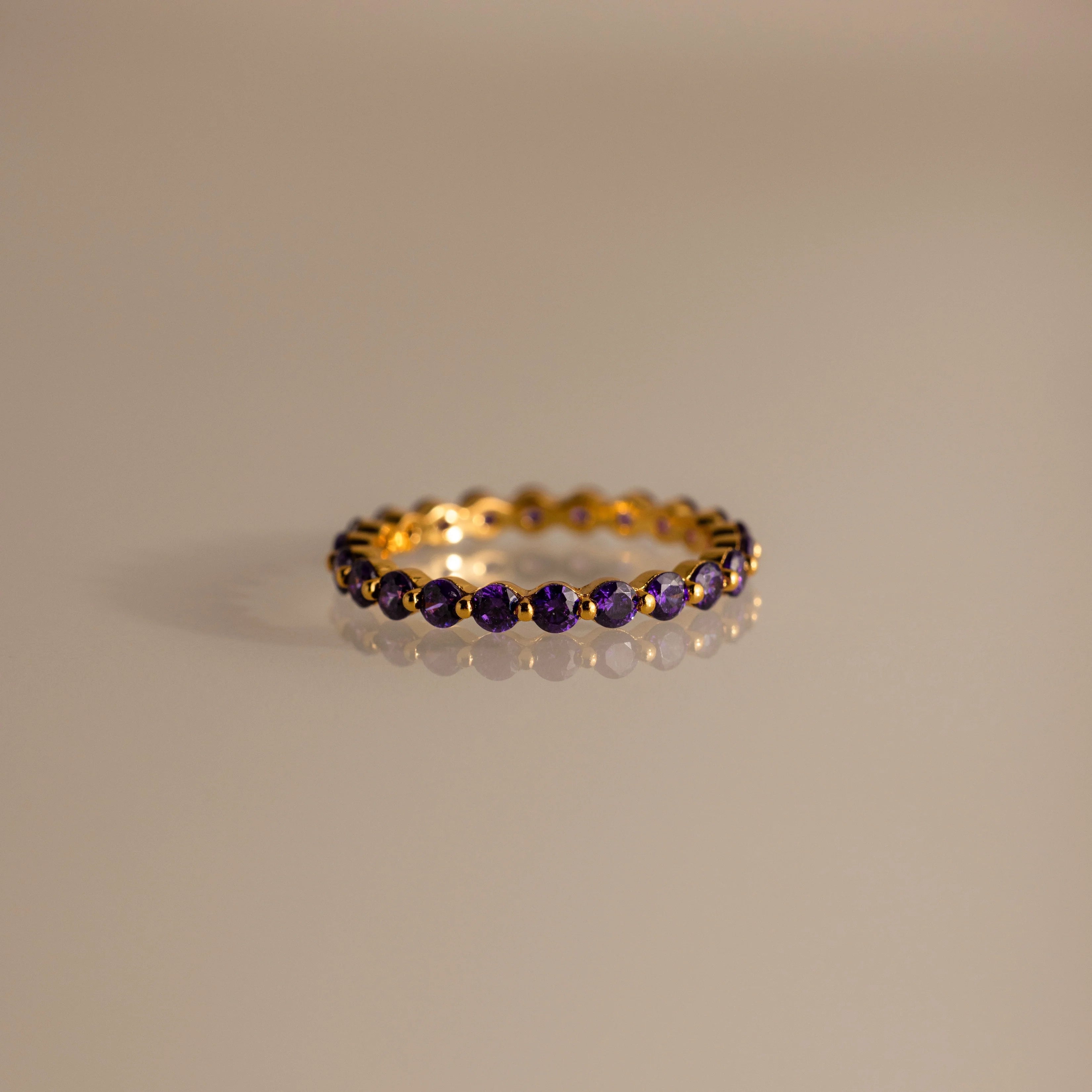 Lace Eternity Amethyst Ring Silver 18K Gold Plated