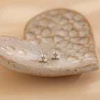 Pearl Ivy Flower Studs Silver 18K Gold Plated