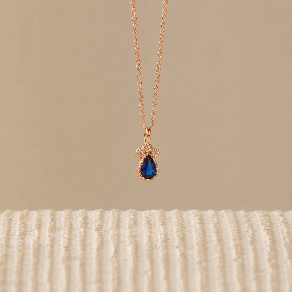 Timeless Sapphire Teardrop Necklace
