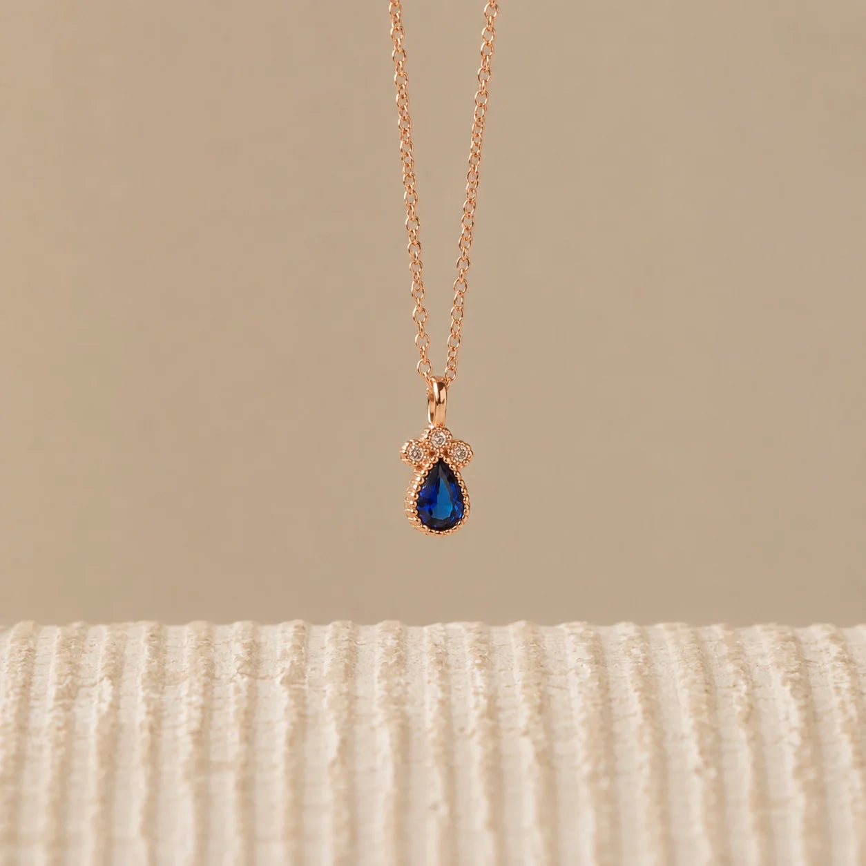 Timeless Sapphire Teardrop Necklace