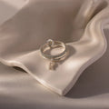 Initial Aquamarine Ring Silver 18K Gold Plated