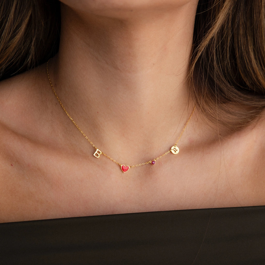 Dainty Space Charm Necklace  Silver 18K Gold Plated
