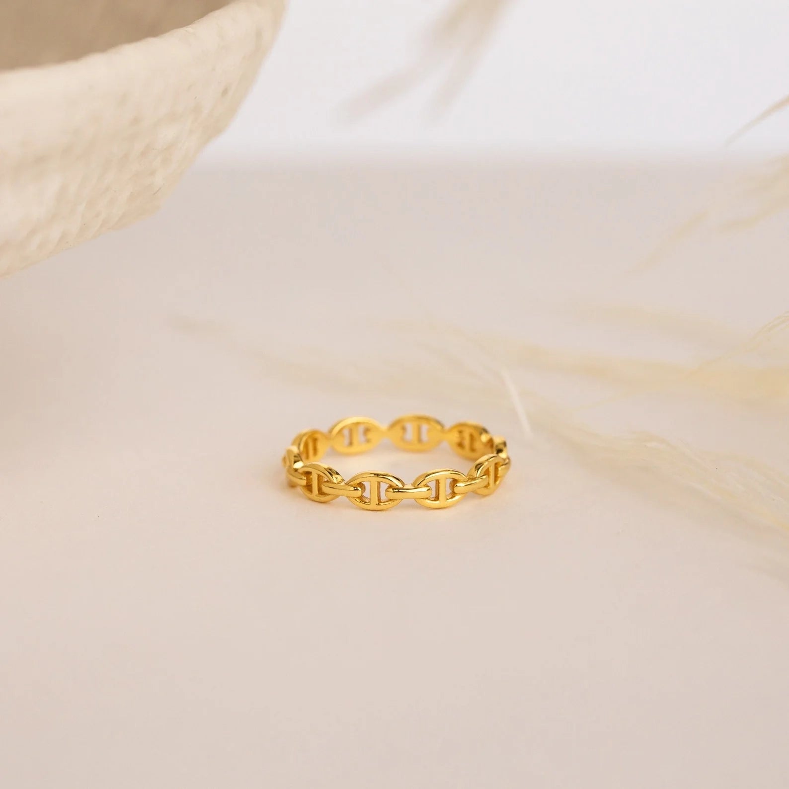 Reese Link Ring Silver 18K Gold Plated