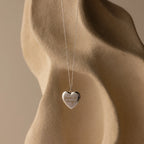 Handwriting Heart Locket Necklace Silver 18K Gold Plated