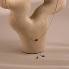 Jade Bar Jewelry Set Silver 18K Gold Plated