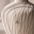 Initial Birthstone Charm Necklace Silver 18K Gold Plated