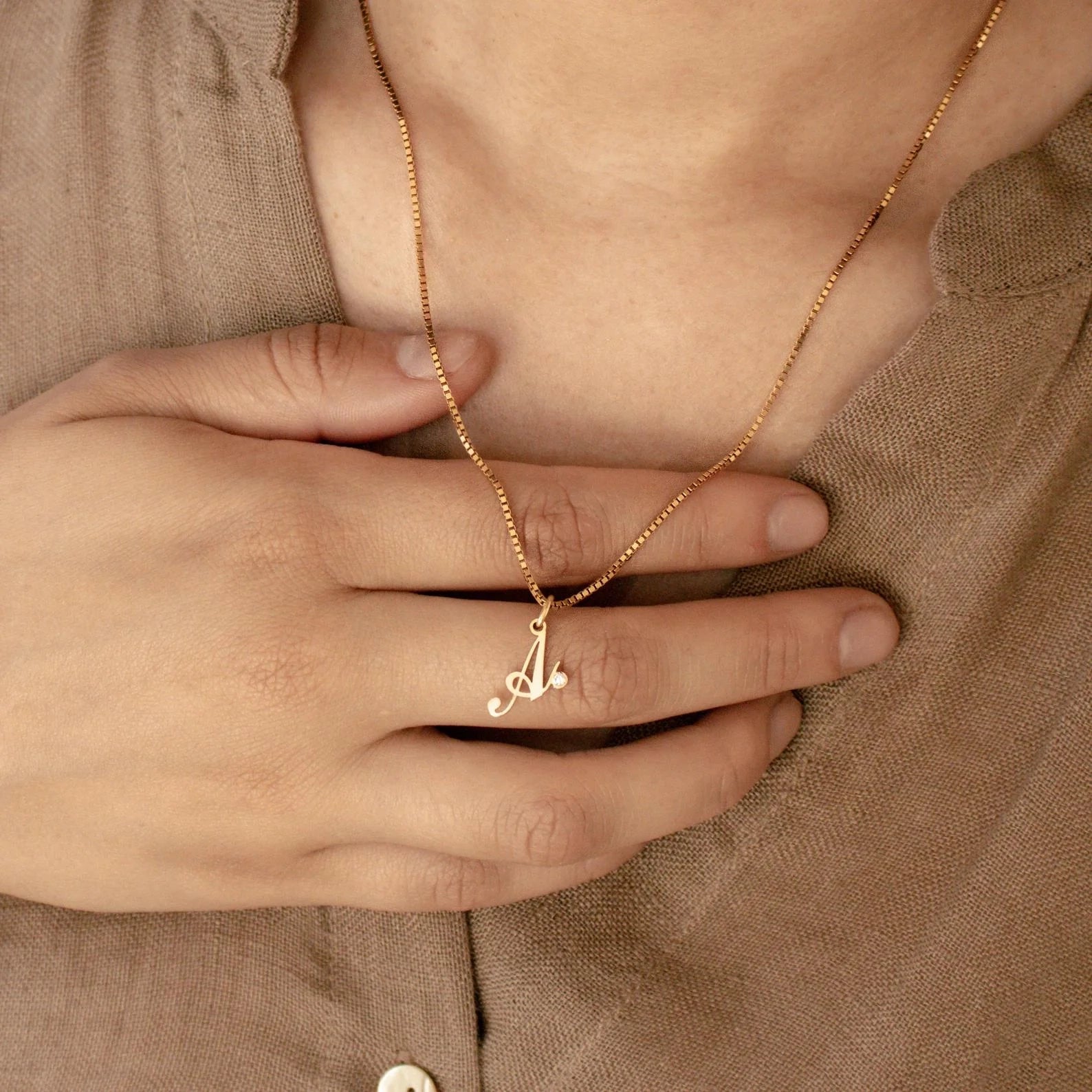 Initial Birthstone Necklace Silver 18K Gold Plated