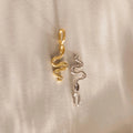 Viper Snake Charm Silver 18K Gold Plated