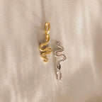 Viper Snake Charm Silver 18K Gold Plated