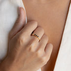 Helena Diamond Onyx Ring Silver 18K Gold Plated