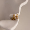 Ruby Cluster Flat Back Studs Silver 18K Gold Plated