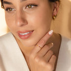 Duo Marquise Birthstone Ring Silver 18K Gold Plated