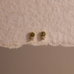 Diamond Birthstone Duo Flatback Studs Silver 18K Gold Plated