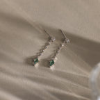 Agate Diamond Earrings Silver 18K Gold Plated