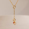 Rolo Lariat Paperclip Clasp Necklace Silver 18K Gold Plated