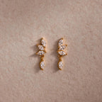 Diamond Marquise Drop Studs Silver 18K Gold Plated