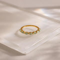 Marquise Jade Ring Silver 18K Gold Plated