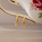 Diamond Bow Hoops Silver 18K Gold Plated