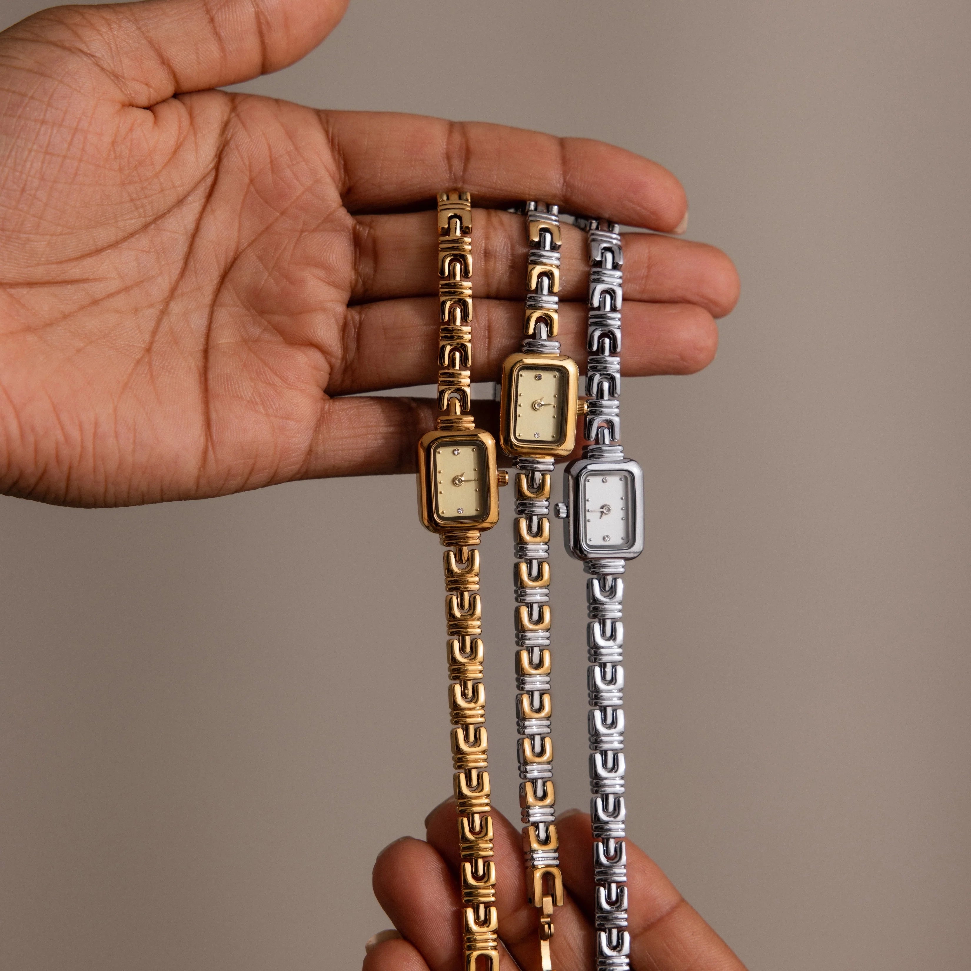Azteca Link Timepiece Silver 18K Gold Plated