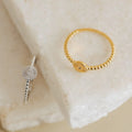 Eden Sun Ring Silver 18K Gold Plated