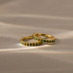 Peridot Clicker Huggies Silver 18K Gold Plated