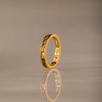 Peridot Inlay Eternity Ring Silver 18K Gold Plated
