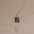 Sapphire Birth Flower Charm Necklace Silver 18K Gold Plated