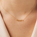 Dainty Mrs. Charm Necklace Silver 18K Gold Plated