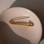 Beaded Charm Pin Silver 18K Gold Plated