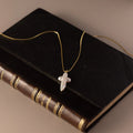 Baroque Pearl Cross Necklace Silver 18K Gold Plated