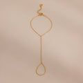 Dainty Hand Chain Bracelet Silver 18K Gold Plated
