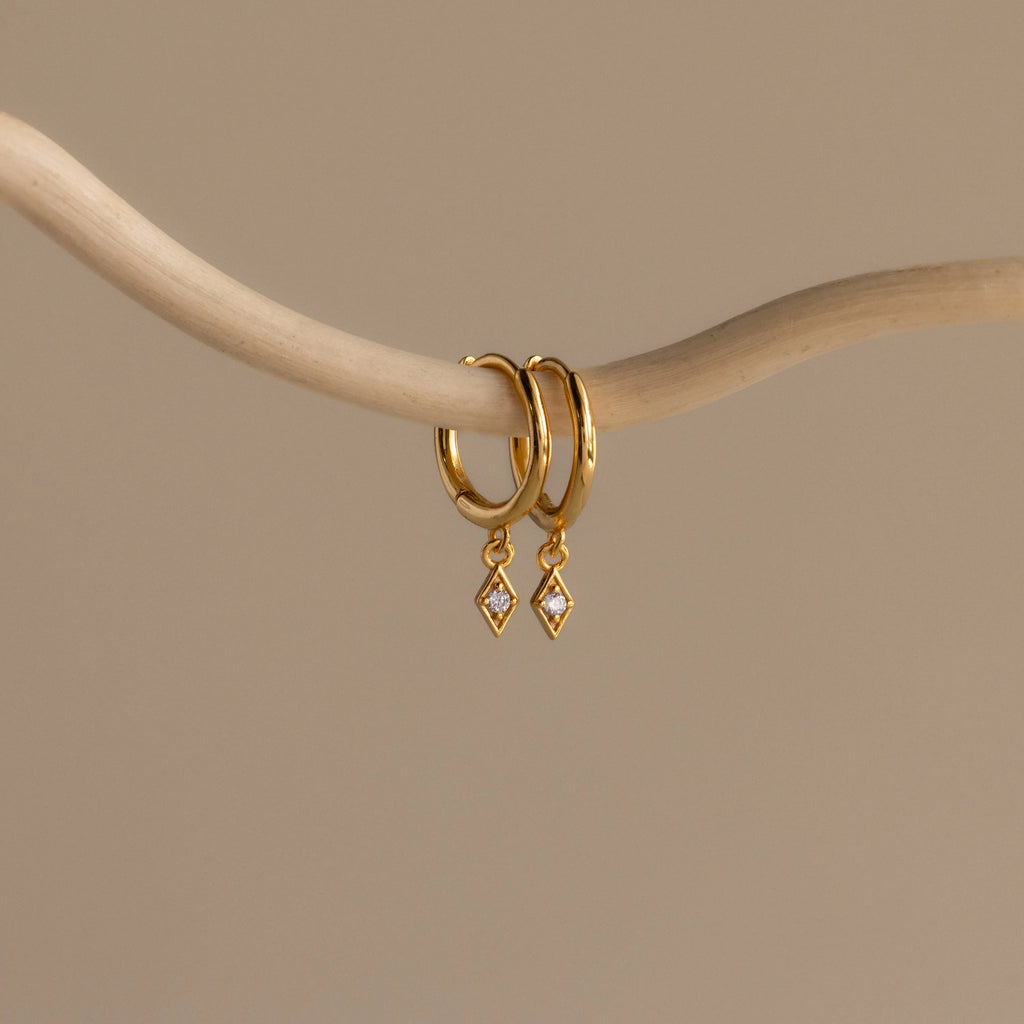 Ericka Diamond Huggies Silver 18K Gold Plated