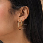 Large Thin Hoops Silver 18K Gold Plated